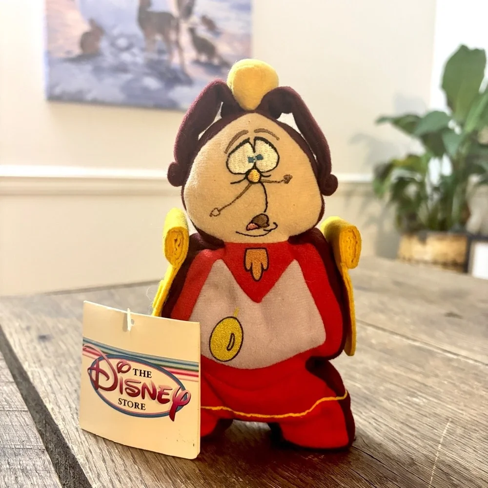 The Walt‎ Disney Store Beauty and Beast Vtg COGSWORTH Mini Bean Bag Plush 7